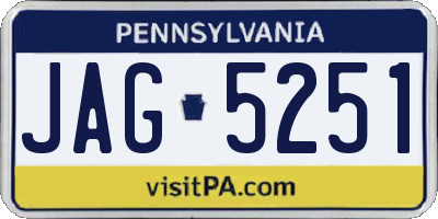PA license plate JAG5251
