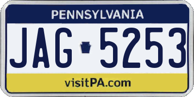 PA license plate JAG5253