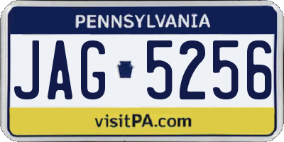 PA license plate JAG5256