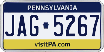 PA license plate JAG5267