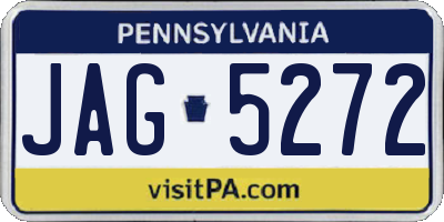 PA license plate JAG5272