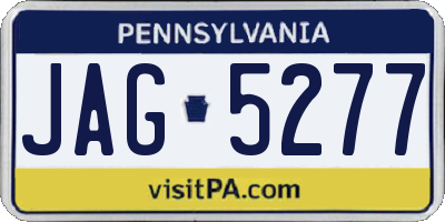 PA license plate JAG5277