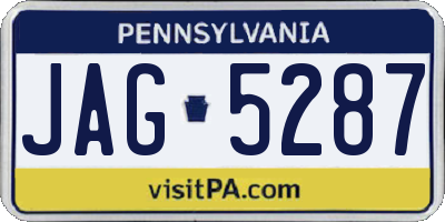 PA license plate JAG5287