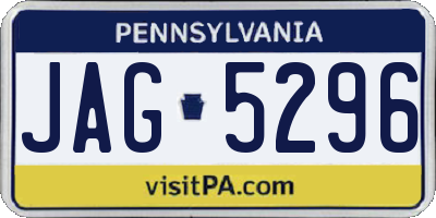PA license plate JAG5296