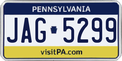 PA license plate JAG5299