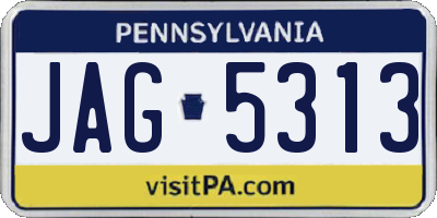 PA license plate JAG5313
