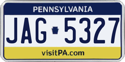 PA license plate JAG5327