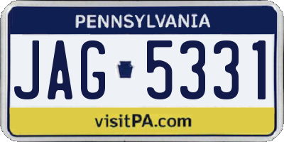PA license plate JAG5331