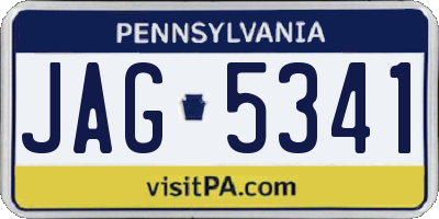 PA license plate JAG5341