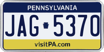 PA license plate JAG5370