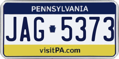 PA license plate JAG5373