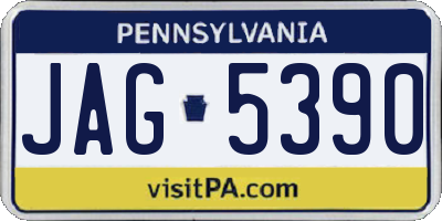 PA license plate JAG5390