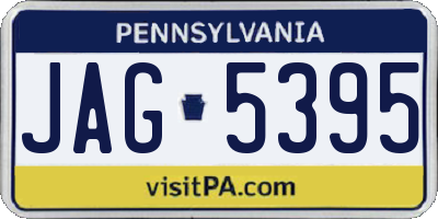 PA license plate JAG5395