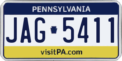 PA license plate JAG5411