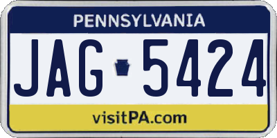 PA license plate JAG5424