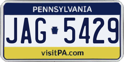 PA license plate JAG5429