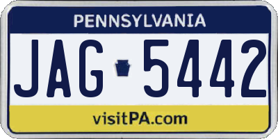 PA license plate JAG5442