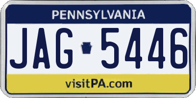 PA license plate JAG5446