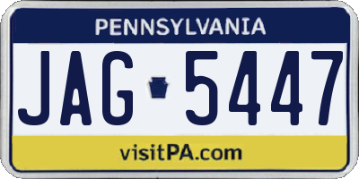PA license plate JAG5447