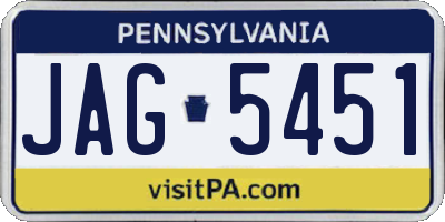 PA license plate JAG5451
