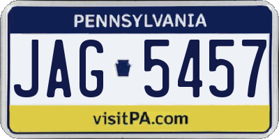 PA license plate JAG5457