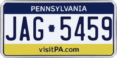 PA license plate JAG5459