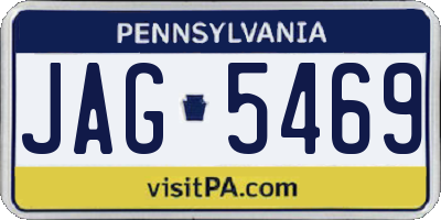 PA license plate JAG5469