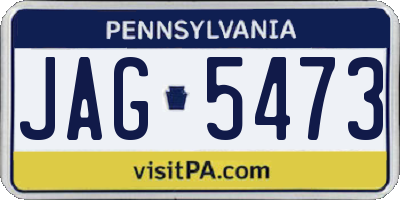 PA license plate JAG5473