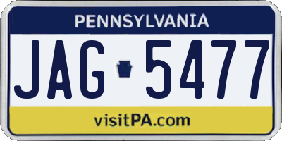 PA license plate JAG5477