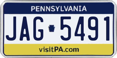 PA license plate JAG5491
