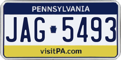 PA license plate JAG5493