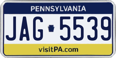 PA license plate JAG5539