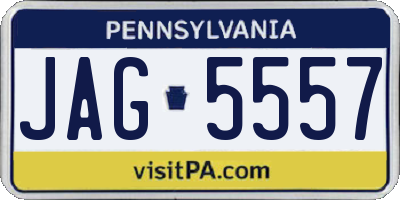 PA license plate JAG5557