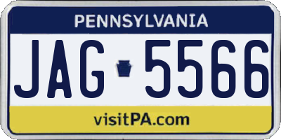 PA license plate JAG5566