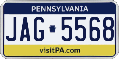 PA license plate JAG5568