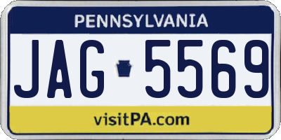 PA license plate JAG5569