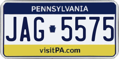 PA license plate JAG5575