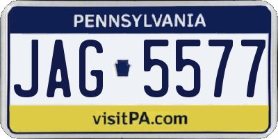 PA license plate JAG5577
