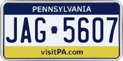 PA license plate JAG5607