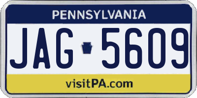 PA license plate JAG5609
