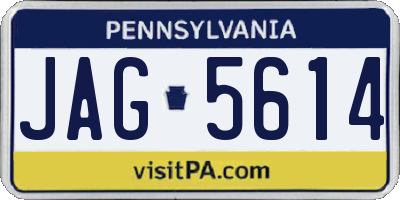 PA license plate JAG5614
