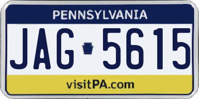 PA license plate JAG5615