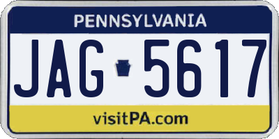 PA license plate JAG5617