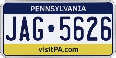 PA license plate JAG5626