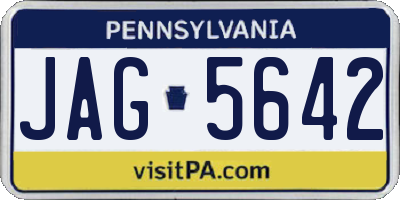 PA license plate JAG5642