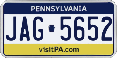 PA license plate JAG5652