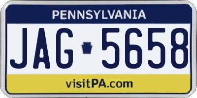 PA license plate JAG5658