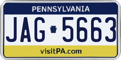 PA license plate JAG5663