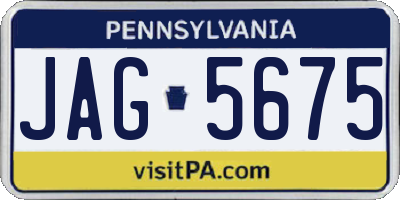 PA license plate JAG5675