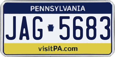PA license plate JAG5683